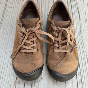 Keen Leather Presidio Walnut Lace Up Anti Odor Hiking Walking Comfort Shoes